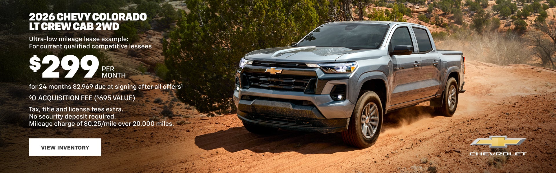 2026 Chevy Colorado LT Crew Cab 2WD. Ultra-low mileage lease example for qualified competitive le...